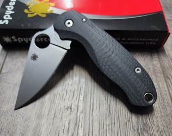PM3 Lotus - Pitch Black G10 Scales for Spyderco Paramilitary 3  - Flytanium Gear - Knife Install Optional
