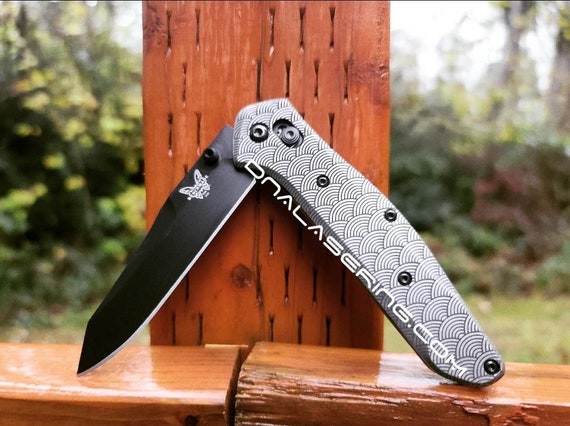 Seigaiha Waves - Benchmade 940 Osborne – Deep Laser Engraved
