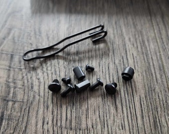 Stainless Replacement Hardware Screw Set for Spyderco Para 3 Lightweight - Black