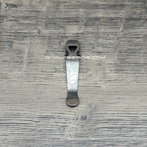 Benchmade - Topographic -  Engraved Titanium - Deep Carry Pocket Knife Clip - Blacksmith Satin or Sandwash Finish - MADE In USA