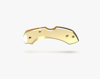 Dragonfly - Brass Scales Kit for Spyderco Dragonfly Knife - Stonewash - Flytanium Gear