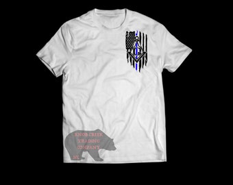 Thin Blue Line - Masonic Flag Shirt