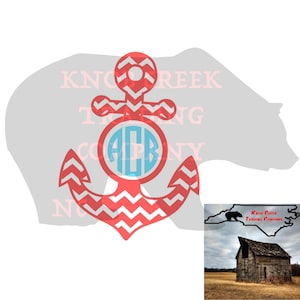 Anchor Chevron Monogram Decal