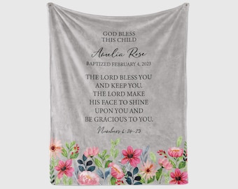 Personalized Baptism Gift | Personalized Blanket Minky | Baptism Gift Girl |  Custom Baby Blanket | Christening Gift | First Communion Gift