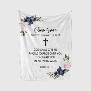 Baptism Gift for Girl | Personalized Baby Blanket | First Communion Gift | Religious Baby Gift | Christening Gift | Gift from Godmother