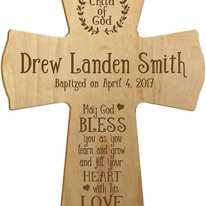 MAPLE Personalized Baptism Gift | Baptism Cross | First Communion Gift | Dedication Gift | Christening Gift | Confirmation Gift | Religious