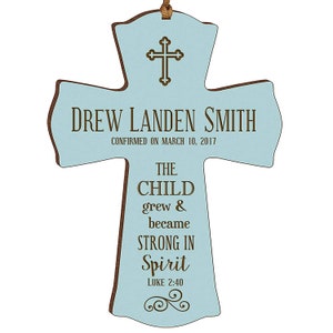 BLUE Personalized Baptism Gift | Baptism Cross | 1st Communion Gift | Dedication Gift | Christening Gift | Confirmation Gift | Religious