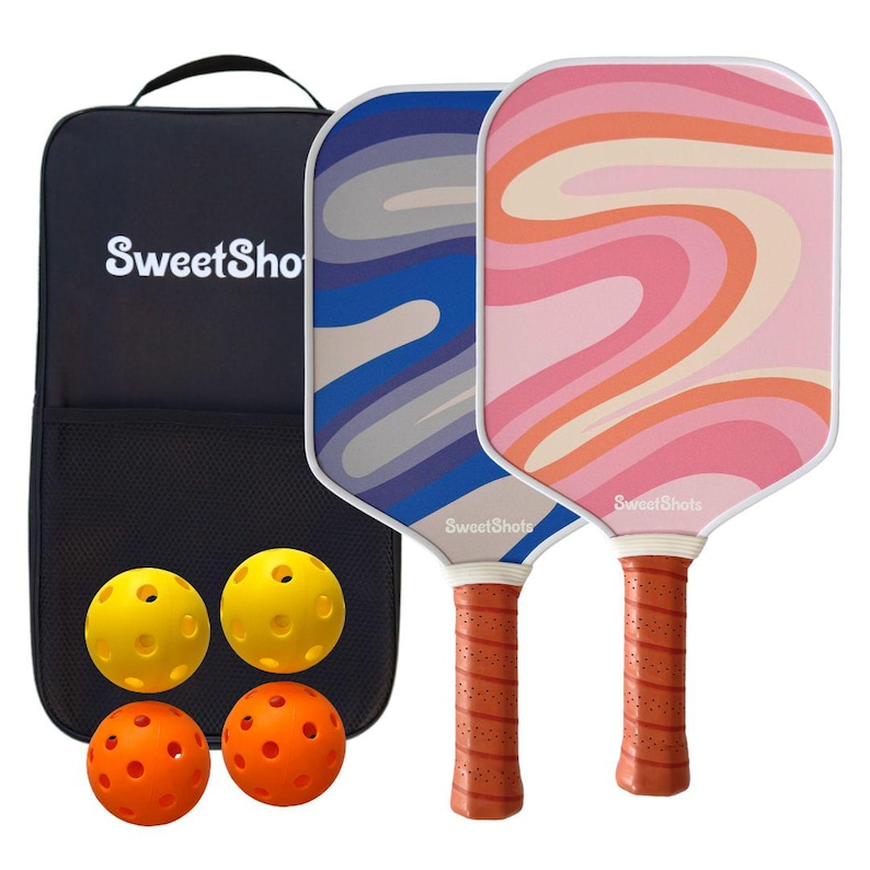 Pickleball Paddles Set of 2 | Carbon Fiber Face | Thermoformed | Paddles for Couples bild 1