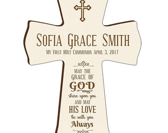 IVORY Personalized Baptism Gift | Baptism Cross | 1st Communion Gift | Dedication Gift | Christening Gift | Confirmation Gift | Religious