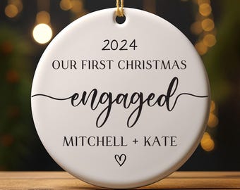 Engagement Ornament | Engagement Christmas Ornament | Personalized First Christmas Keepsake | Engaged Christmas Gift 2024