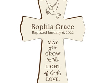 IVORY Personalized Baptism Gift | Baptism Cross | Dedication Gift | Christening Gift | Gift For Godchild