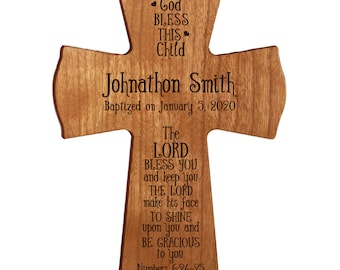 Personalized Baptism Gift | Baptism Cross | First Communion Gift | Dedication Gift | Christening Gift | Confirmation Gift | Religious 4"x6"