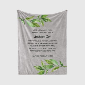 Personalized Baptism Gift | Personalized Blanket Minky | Baptism Gift Girl |  Custom Baby Blanket | Christening Gift | First Communion Gift