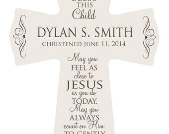 IVORY Personalized Baptism Gift | Baptism Cross | 1st Communion Gift | Dedication Gift | Christening Gift | Confirmation Gift | Religious