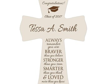 IVORY Personalized Graduation Gift | Gift for Graduate | Graduation Present | Always Remember You are Braver Than You Believe | 8.5" x 11"