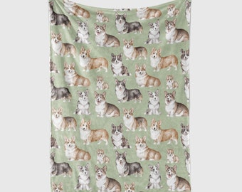 Corgi Blanket | Dog Blanket | Corgi Lover Blanket | Minky Blanket | Fleece Blanket | Dog Mom | Pet Lover Gift | Corgi Lovers | Corgi Mom