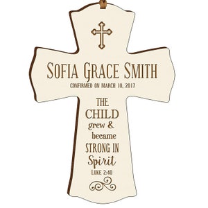 IVORY Personalized Baptism Gift | Baptism Cross | 1st Communion Gift | Dedication Gift | Christening Gift | Confirmation Gift | Religious