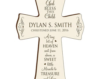 IVORY Personalized Baptism Gift | Baptism Cross | 1st Communion Gift | Dedication Gift | Christening Gift | Confirmation Gift | Religious