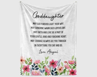 Personalized Goddaughter Blanket | Goddaughter Baptism Gift From Godmother | Godchild Baby Blanket | First Communion Gift from Godmother