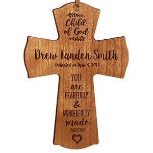 CHERRY Personalized Baptism Gift | Baptism Cross | 1st Communion Gift | Dedication Gift | Christening Gift | Confirmation Gift | Religious
