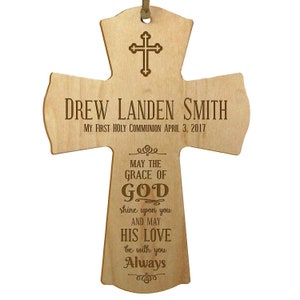 MAPLE Personalized Baptism Gift | Baptism Cross | 1st Communion Gift | Dedication Gift | Christening Gift | Confirmation Gift | Religious