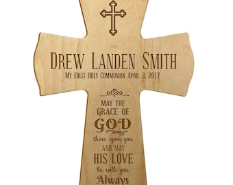 MAPLE Personalized Baptism Gift | Baptism Cross | 1st Communion Gift | Dedication Gift | Christening Gift | Confirmation Gift | Religious