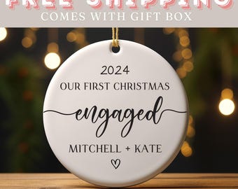 Engagement Ornament | Engagement Christmas Ornament | Personalized First Christmas Keepsake | Engaged Christmas Gift 2024