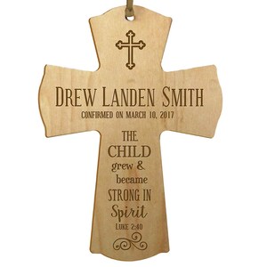 MAPLE Personalized Baptism Gift | Baptism Cross | 1st Communion Gift | Dedication Gift | Christening Gift | Confirmation Gift | Religious