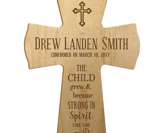 MAPLE Personalized Baptism Gift | Baptism Cross | 1st Communion Gift | Dedication Gift | Christening Gift | Confirmation Gift | Religious