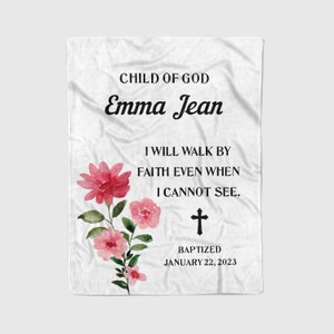 Personalized Baptism Gift | Personalized Blanket Minky | Baptism Gift Girl | Goddaughter Gift | First Communion Gift | Christian Gifts