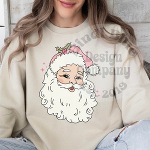 Retro Weihnachtsmann Png | Rosa Weihnachten | Rosa Weihnachtsmann | Vintage Weihnachten Png | Weihnachten Digital Download | Weihnachten Sublimation Datei
