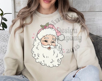 Retro Santa Png | Pink Christmas | Pink Santa Claus | Vintage Christmas Png | Christmas Digital Download | Christmas Sublimation File