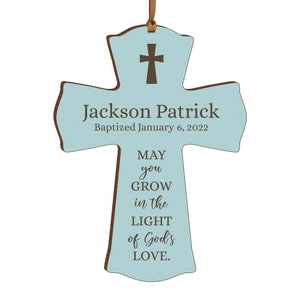 BLUE Personalized Baptism Gift | Baptism Cross | Godchild Gift Ideas | Christening Gift | Gift For Godchild | Gift From Godparent