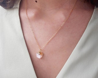 Rough moonstone necklace, Gold moonstone pendant, Moonstone jewelry, Raw stone necklace, June birthstone necklace