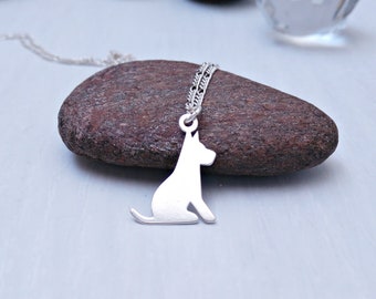 Dog necklace, dog lover necklace, animal lover jewelry, sterling silver dog pendant, pet memorial, pet jewelry, silver puppy pendant