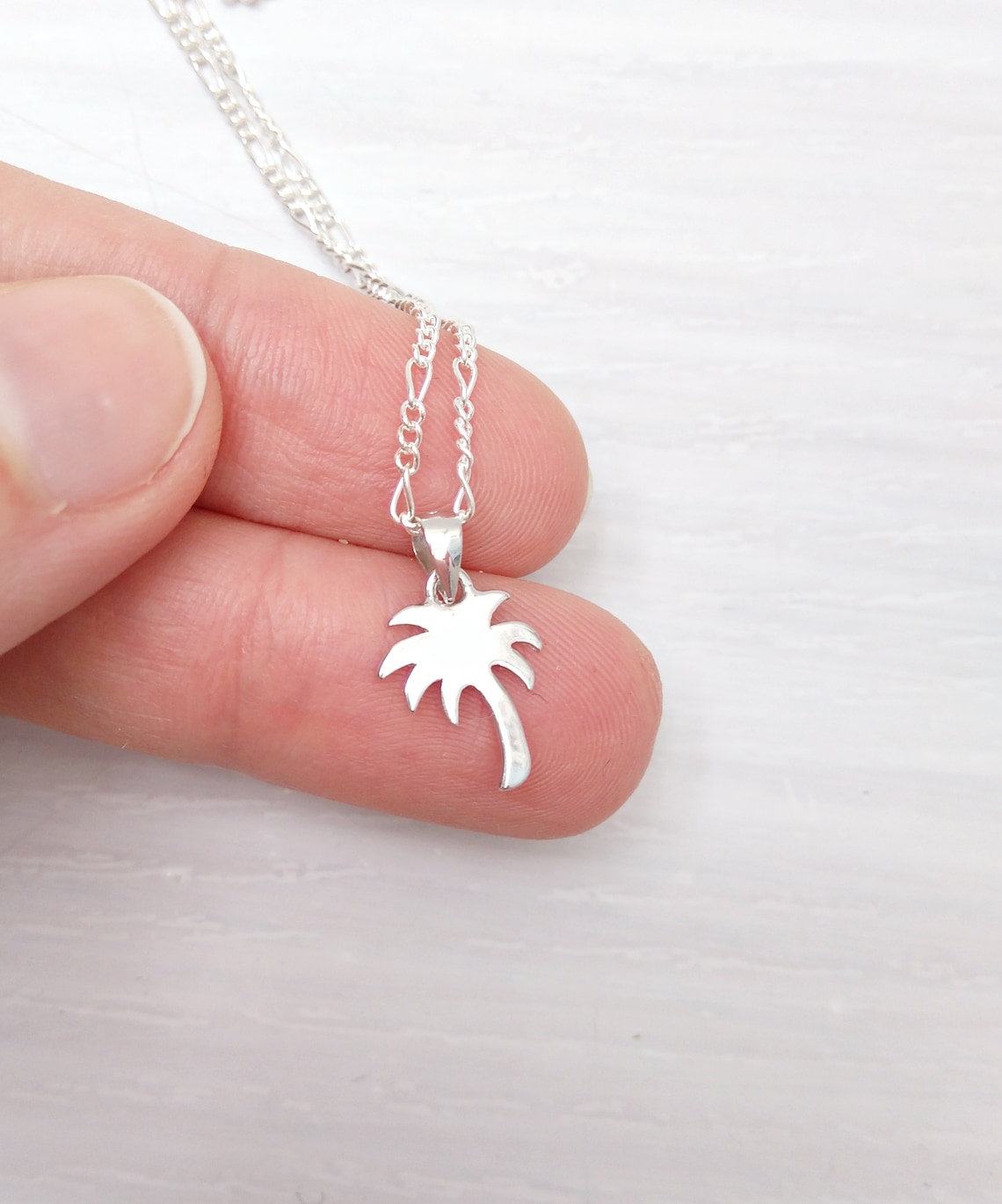Palm Tree Necklace Sterling Silver Necklace Tree Pendant Etsy