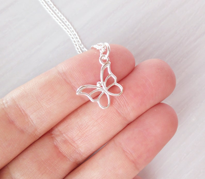 Butterfly Necklace Sterling Silver Necklace Butterfly Etsy
