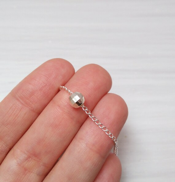 Single Bead Necklace Sterling Silver Necklace Sterling Silver