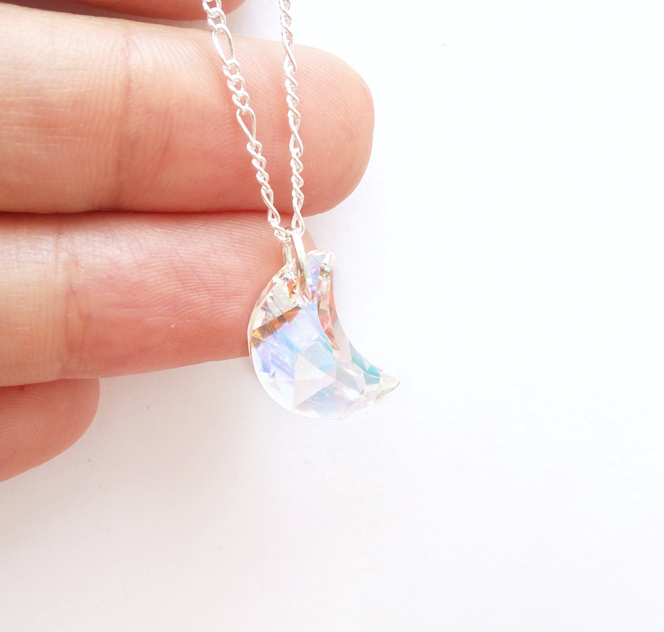 Moon Necklace Swarovski Necklace 