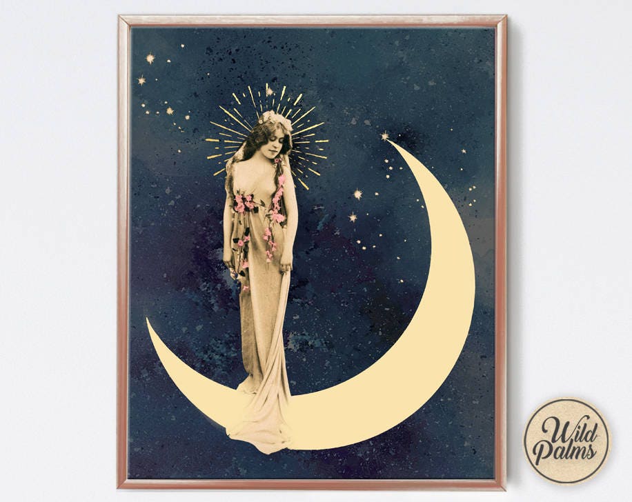 Moonchild - Art Print - Home Decor - Gypsy - Goddess - Mystical - New…