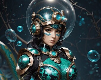 Space Girl Blue Etsy