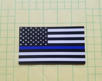 US American Flag Thin Blue Line Decal Sticker
