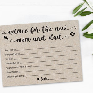 Ratgeber Karte für Mama und Papa / Sofort Download / Kraft Baby Shower / Andenken für Mama und Papa / Baby Ratgeber Karten