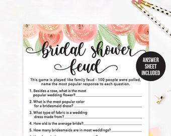 Bridal Shower Feud / Bridal Shower Game / Bridal Feud / Bridal - Etsy