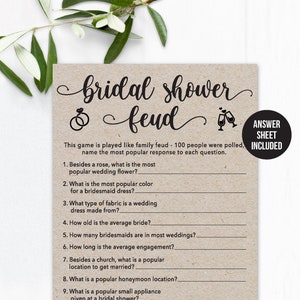 Bridal Shower Feud  / Bridal Shower Game / Bridal Feud / Bridal Shower Family Feud Game /  Bridal Family Feud Game / Rustic Bridal Shower