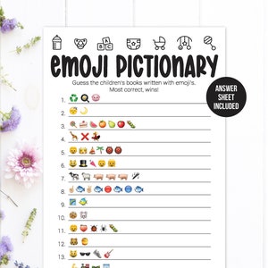 Emoji Pictionary Baby Shower Game Children&#39;s Books Written in Emoji&#39;s Black and White Gender Neutral Emoji Childrens Books Game Pictionary