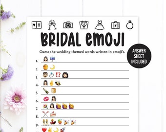 Bridal Emoji Pictionary / Bridal Shower Game / Bridal Shower Games / Kraft Bridal Shower Game / Emoji Pictionary / Bridal Emoji Game