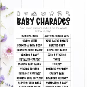 Baby Charades / Gestures / Baby Shower Games / Baby Shower Charades / Baby Shower Gestures / Fun Baby Shower Games / Funny Baby Shower Games
