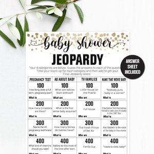 Baby Shower Jeopardy / Jeopardy / Baby Shower Game / Baby Jeopardy / Baby Shower Trivia / Baby Shower Feud /  Mommy or Daddy / Printable