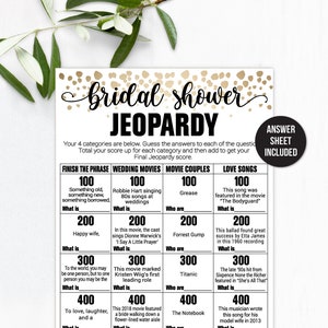 Brautparty Jeopardy / Hochzeit Jeopardy / Bridal Shower Trivia / Bridal Shower Spiel / Brautparty Fehde / Bridal Jeopardy / Bridal Trivia